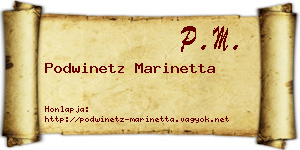 Podwinetz Marinetta névjegykártya